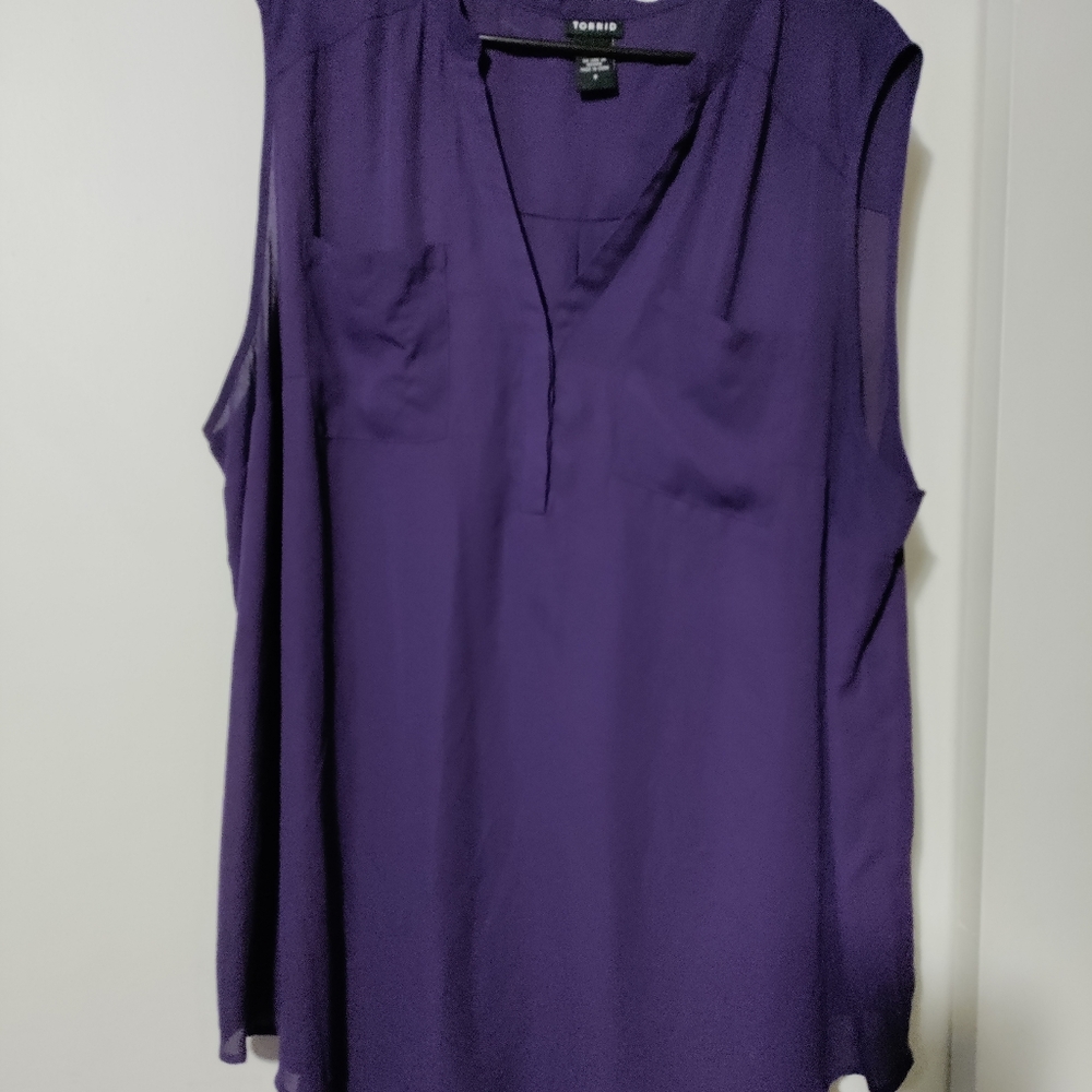 Torrid Purple Sleeveless Blouse